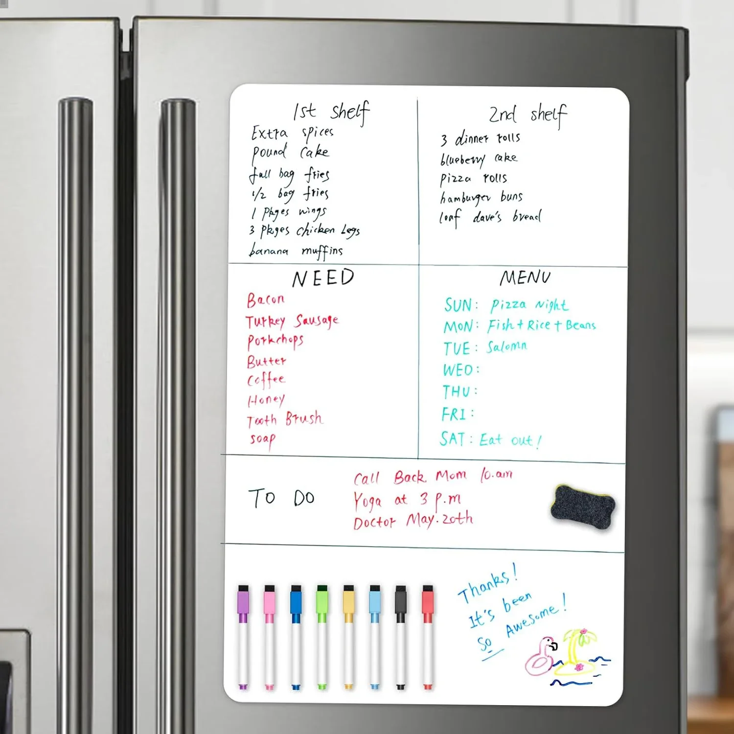 Baby Food Schedule - A2-formaat magnetisch whiteboard, droog uitwisbaar witbord