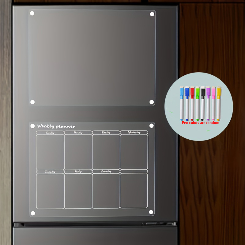 Baby Food Schedule - Acryl magnetische droog uitwisbare koelkastkalender, transparante