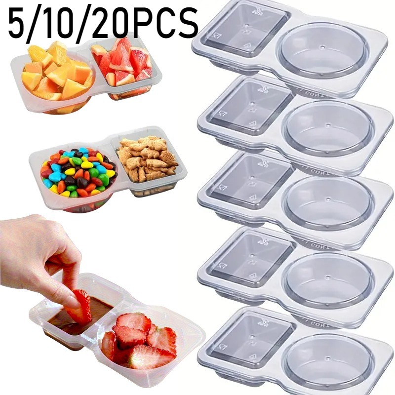 Snack Container Travel - 5/10/20PCS Dubbele Compartiment Kruiden Container met
