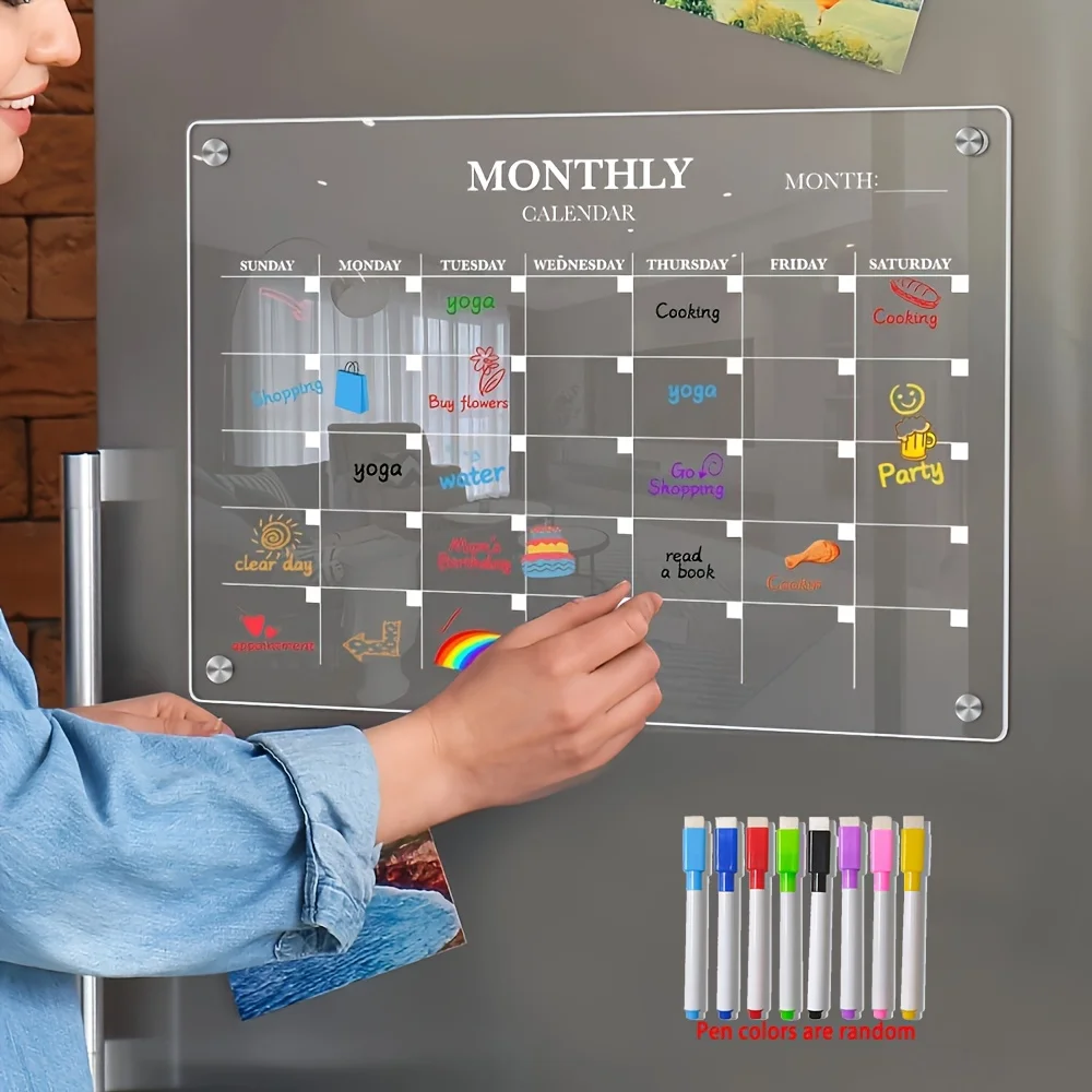 Baby Food Schedule - Magnetische acryl droog uitwisbare kalender-doorzichtige planner