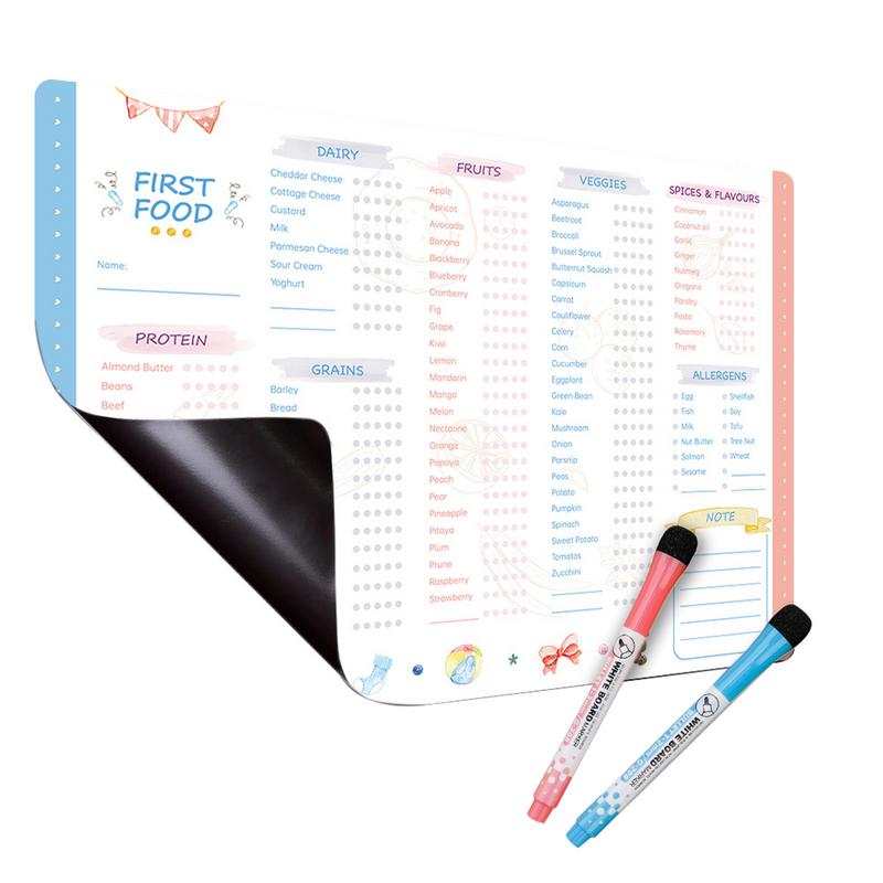 Baby Food Schedule - Herbruikbare First Foods Tracker-checklist Fidget Magnetische