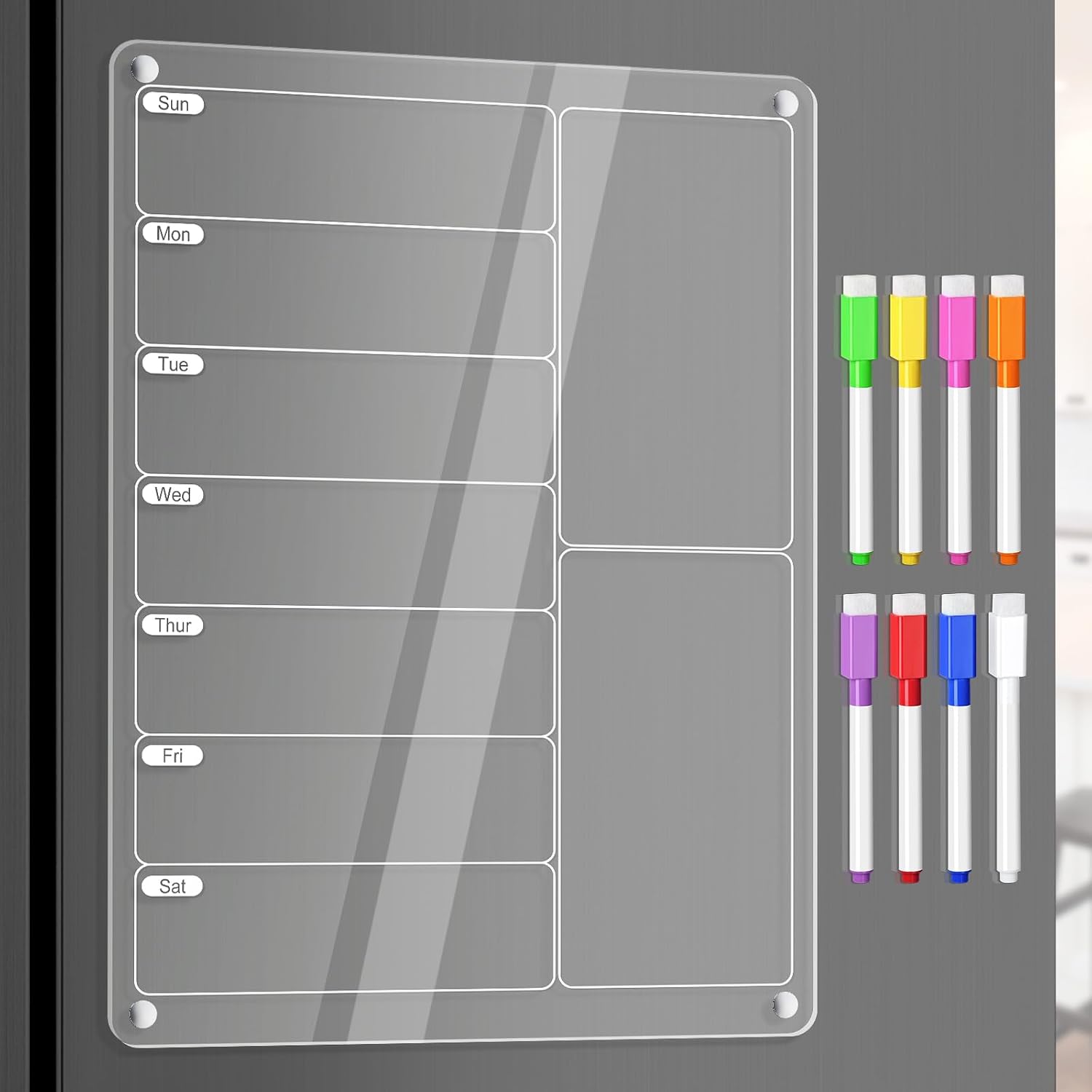 Baby Food Schedule - Heldere acryl magnetische koelkast weekplanner droog