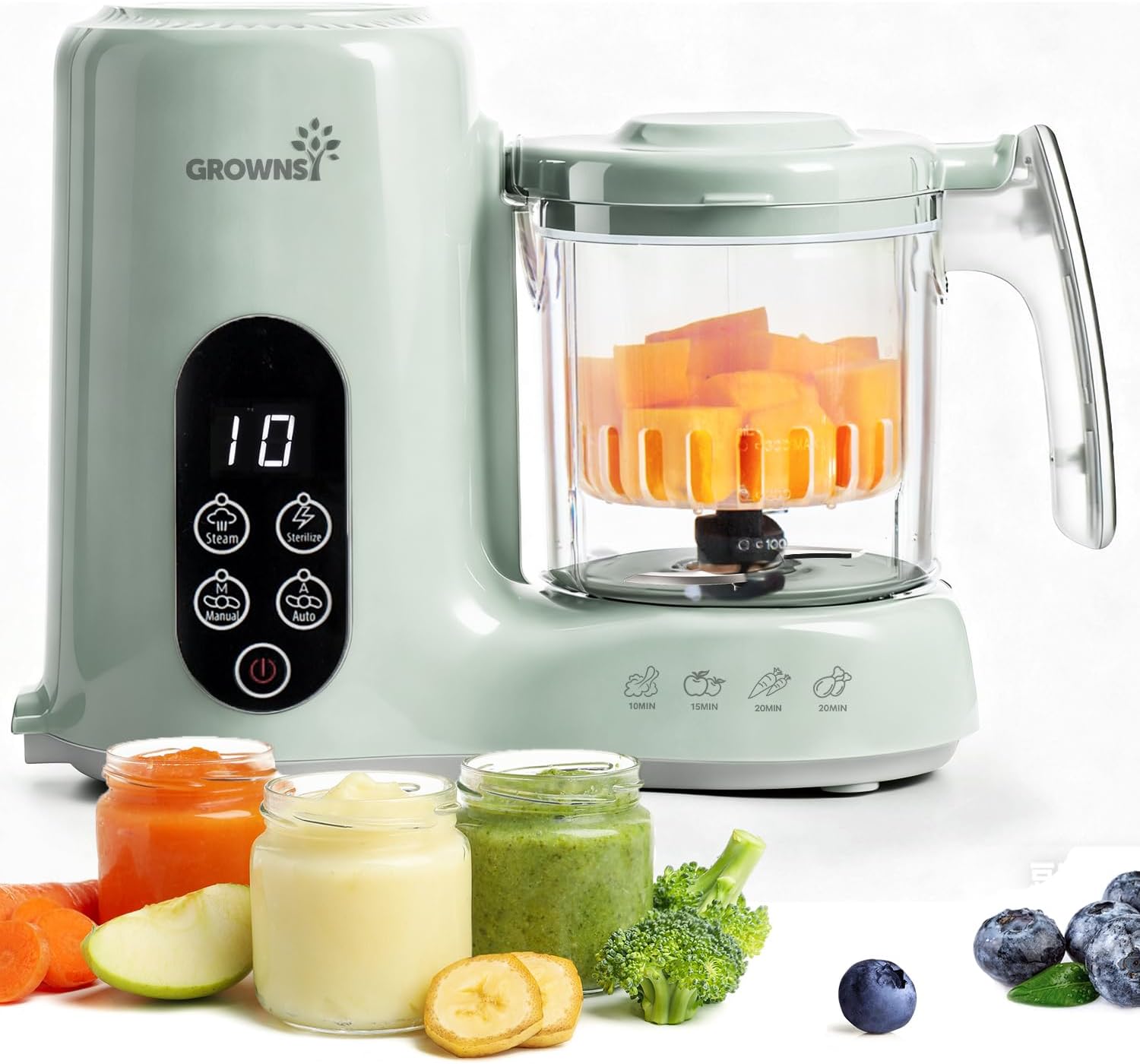 Baby Food Blender And Steamer - Babyvoedselmaker Stoommand Voedselverwerker Stoomboot Puree Blender