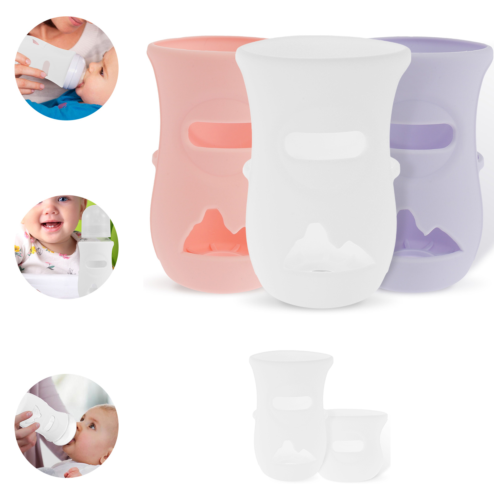 Baby Food Storage - Siliconen hoezen Siliconen babyfleshoes Geïsoleerde glazen
