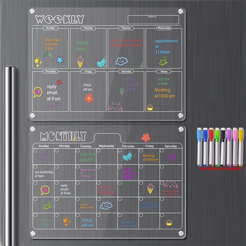 Baby Food Schedule - Helder acryl magnetisch droog uitwisbaar kalenderbord