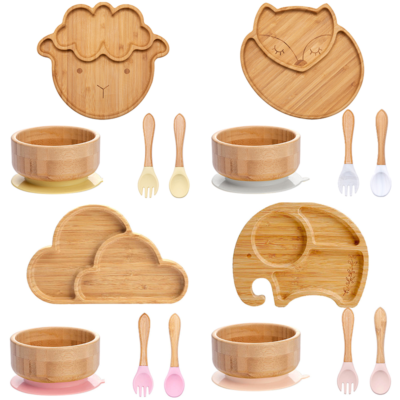 Baby Food Dinner - 4Pcs Kinderen Servies Zuig Plaat Kom