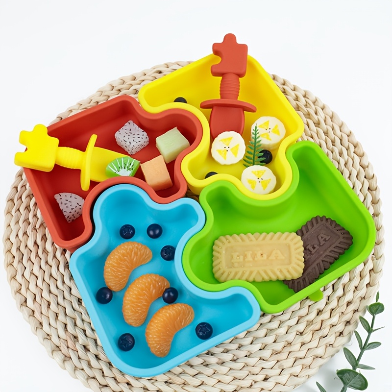 Baby Food Dinner - 6 stks/set baby Siliconen Voeden Gebruiksvoorwerp