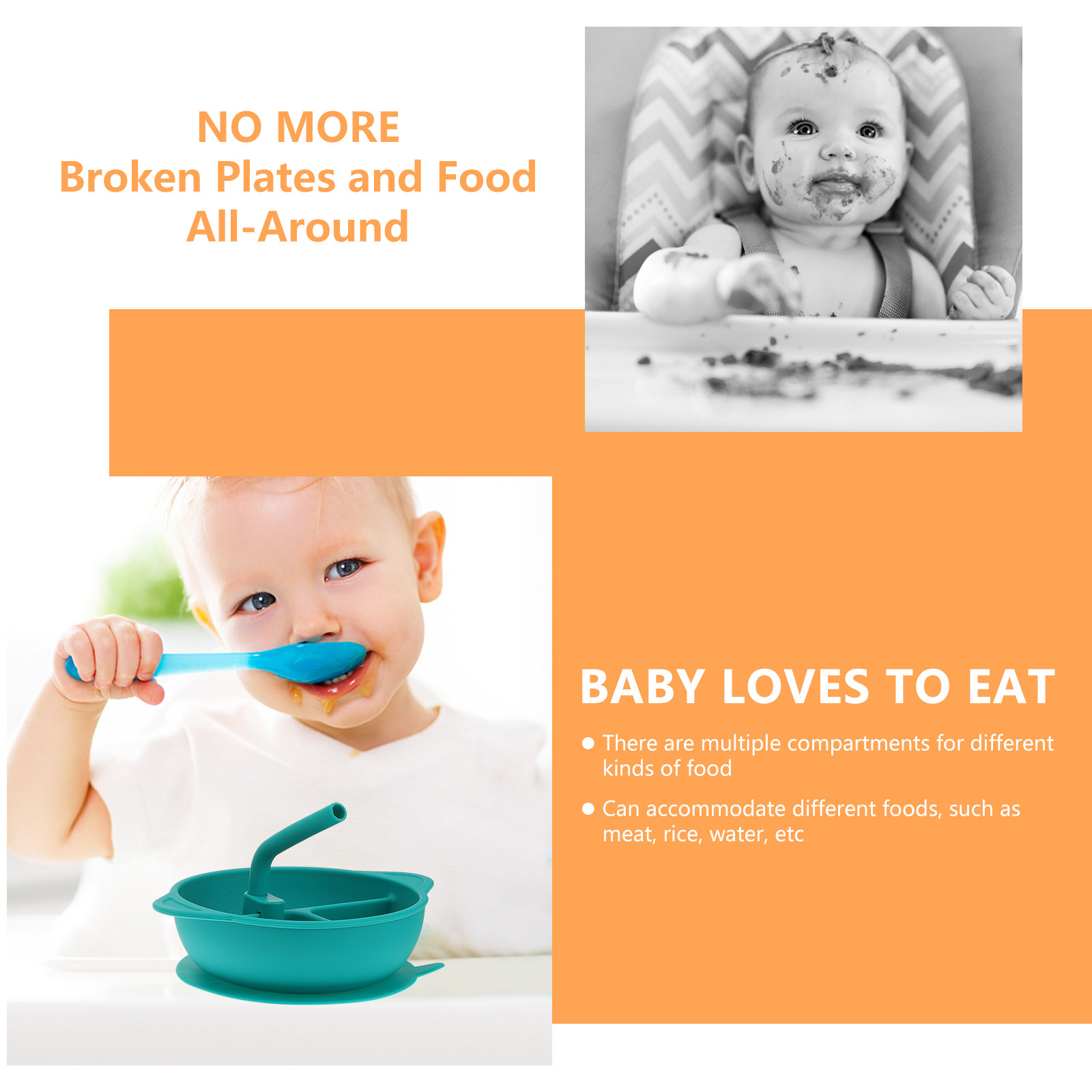1 Stuks Anti-Break Siliconen D - Baby Food Dinner recensie en prijs