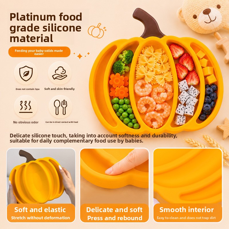 Pompoen siliconen babybord met - Baby Food Dinner recensie en prijs