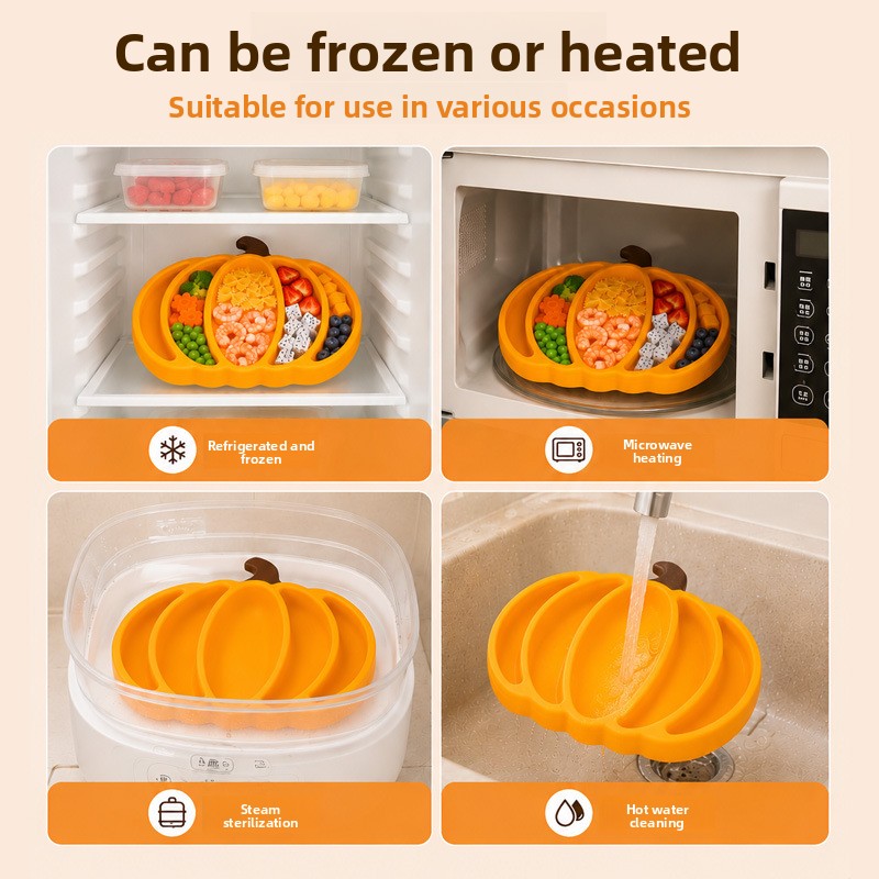 Pompoen siliconen babybord met - Baby Food Dinner recensie en prijs